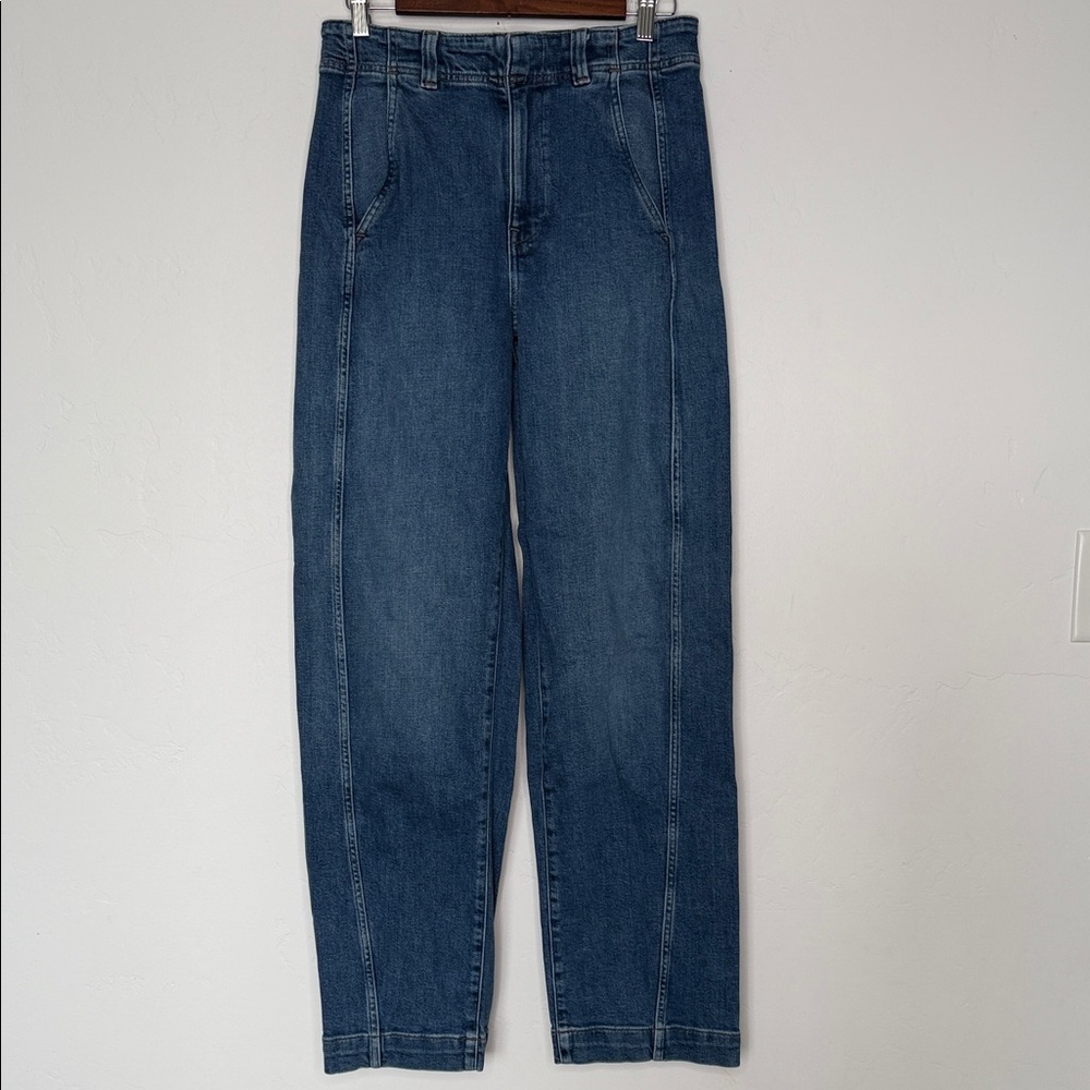 Madewell Tapered Trouser Jeans Calvert Wash Size 27 High Rise Denim NS359 - Picture 3 of 8